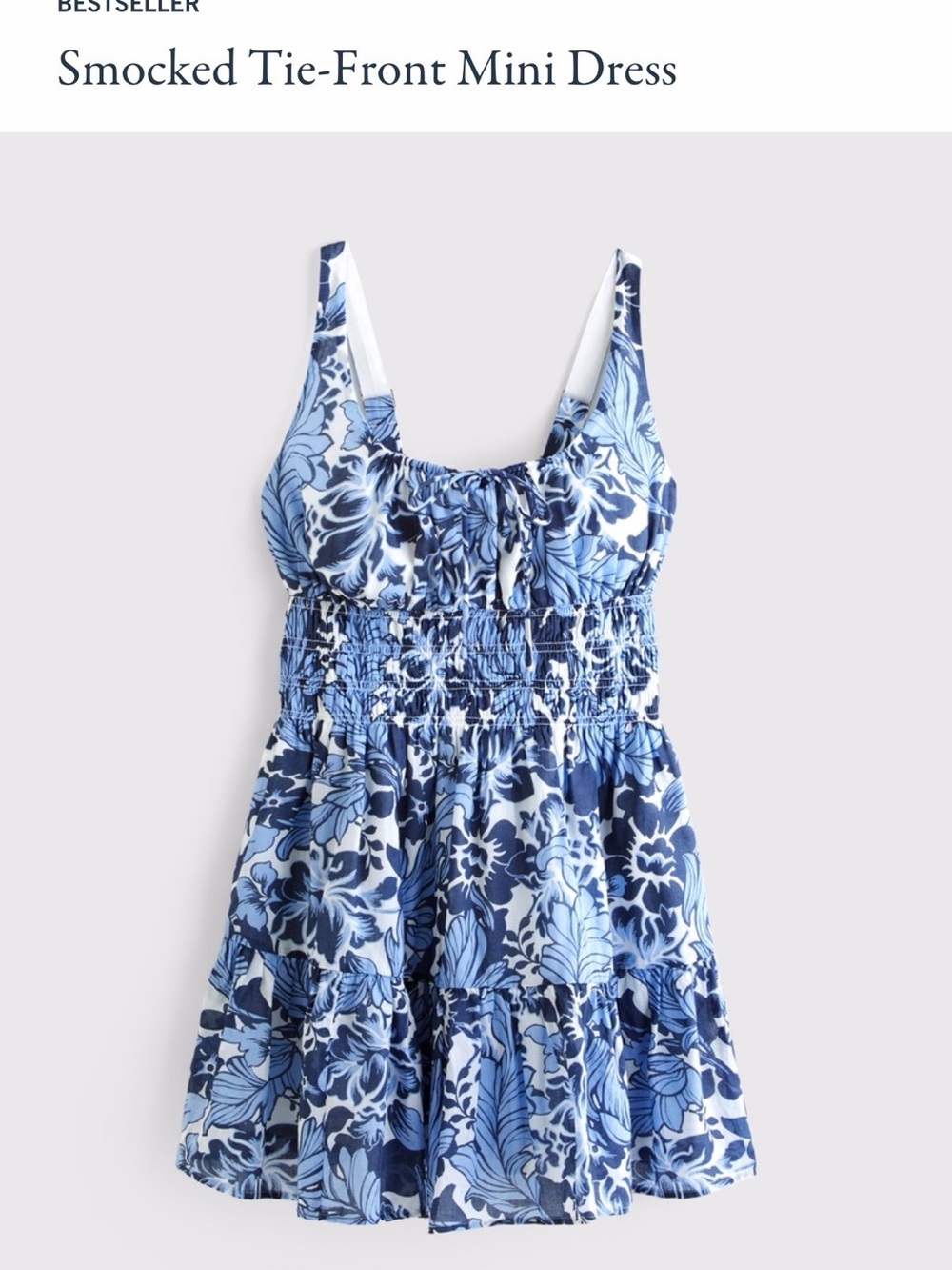 Abercrombie & Fitch Smocked Tie-Front Mini Dress